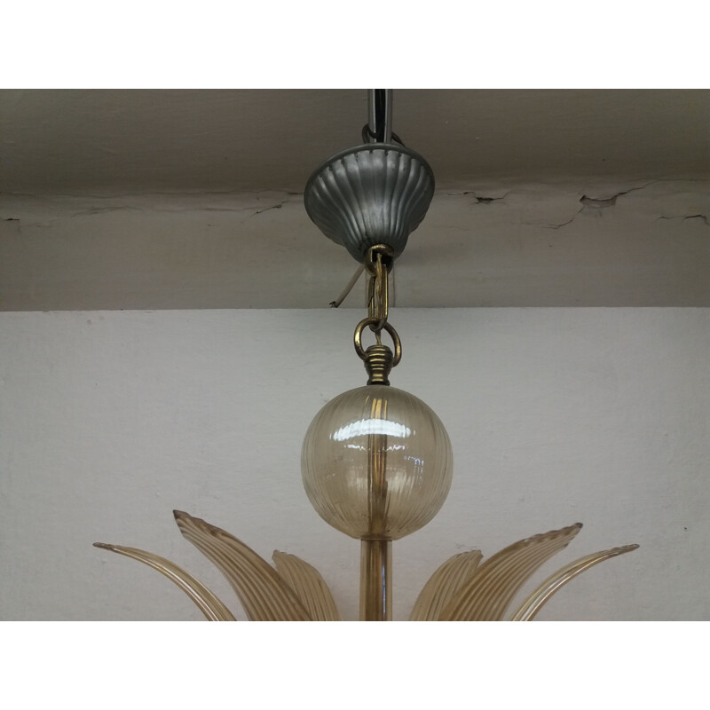 Lampadario vintage in vetro Ardeco, Cecoslovacchia 1930