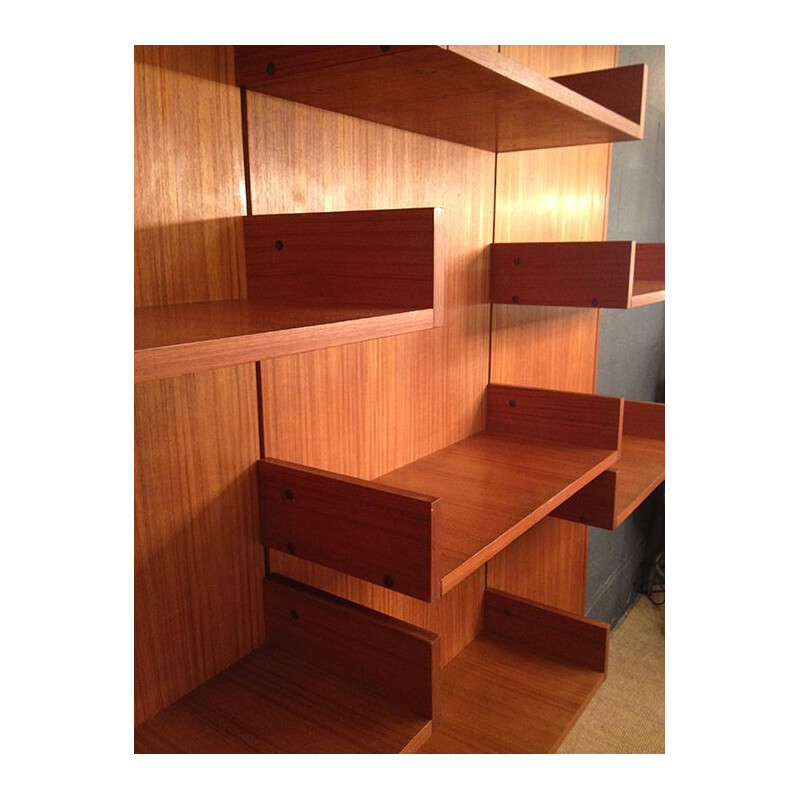 Modular bookcase in teak - 1950s