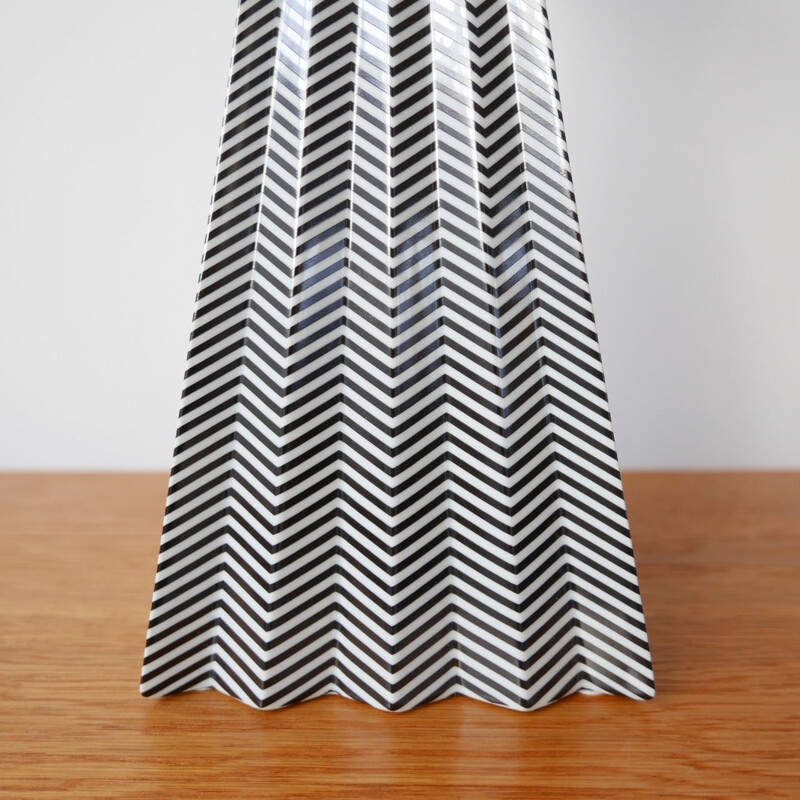 Vintage geometric ceramic table lamp by Fabienne Jouvin, France 1980