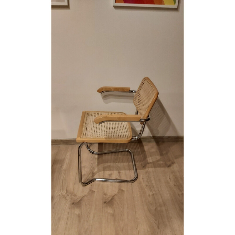 Chaise en métal chromé vintage, Italie 1980