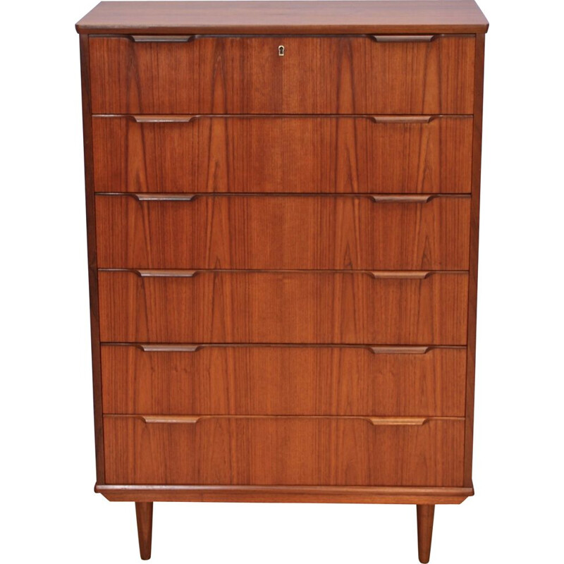 Mid century danish chest of drawers in teak, 1960s