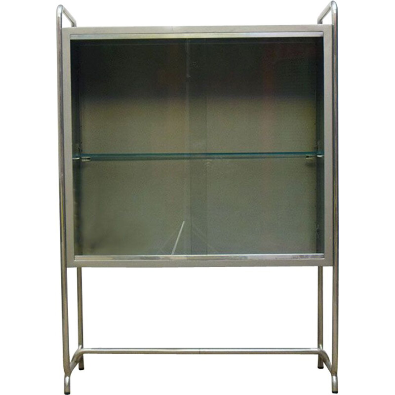 Vintage industrial display case in metal and aluminum, Italy 1960