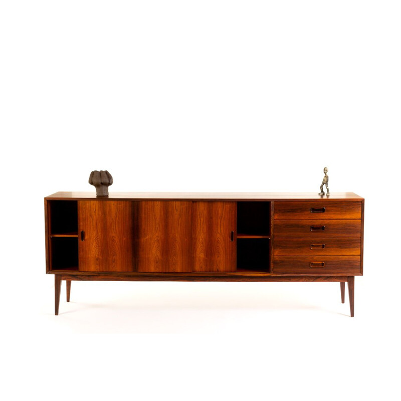 Vintage danish XL rosewood sideboard with sliding doors and drawers, 1960s