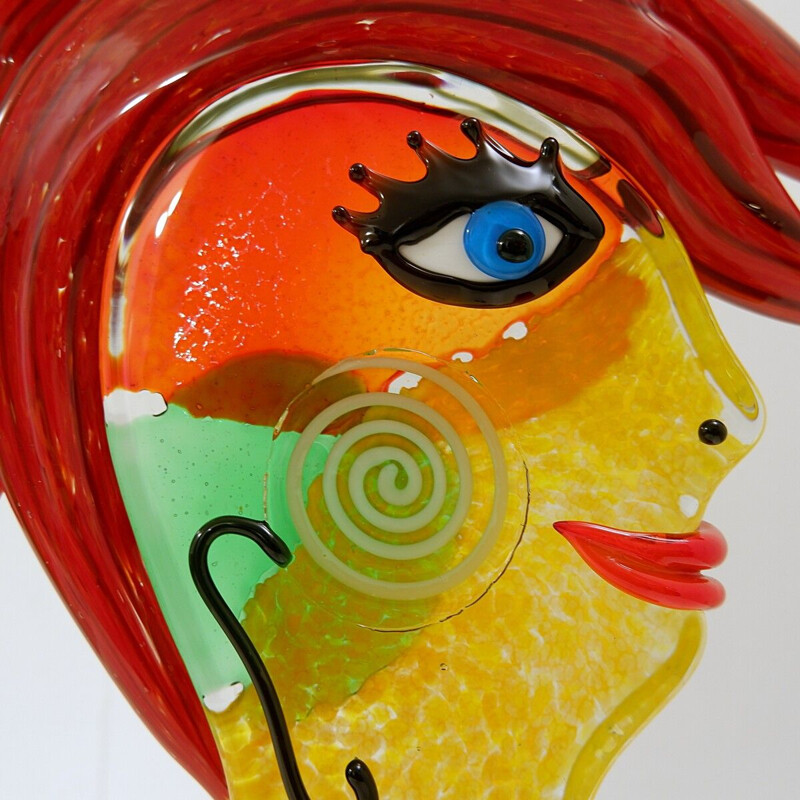 Mid century Murano glass Rockeuse sculpture by Mario Badioli