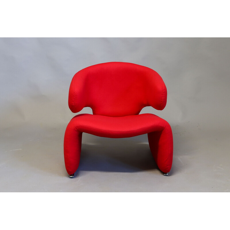 Set of vintage Djinn chair with foot stool by Olivier Mourgue for Airborne International, France 1965s