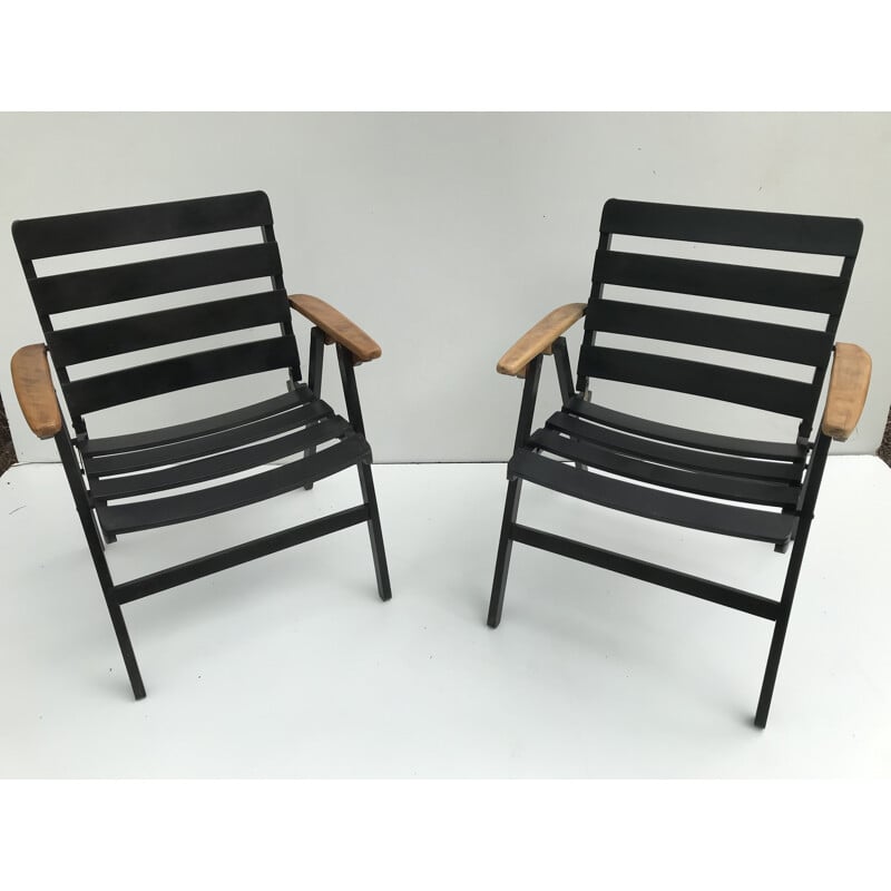 Pair of vintage folding armchairs, circa 1970s