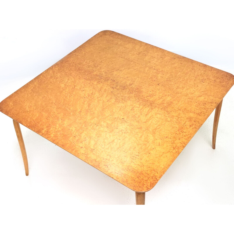 Mesa de centro vintage Annika en arce ojo de perdiz por Bruno Mathsson para Karl Mathsson, Suecia 1960