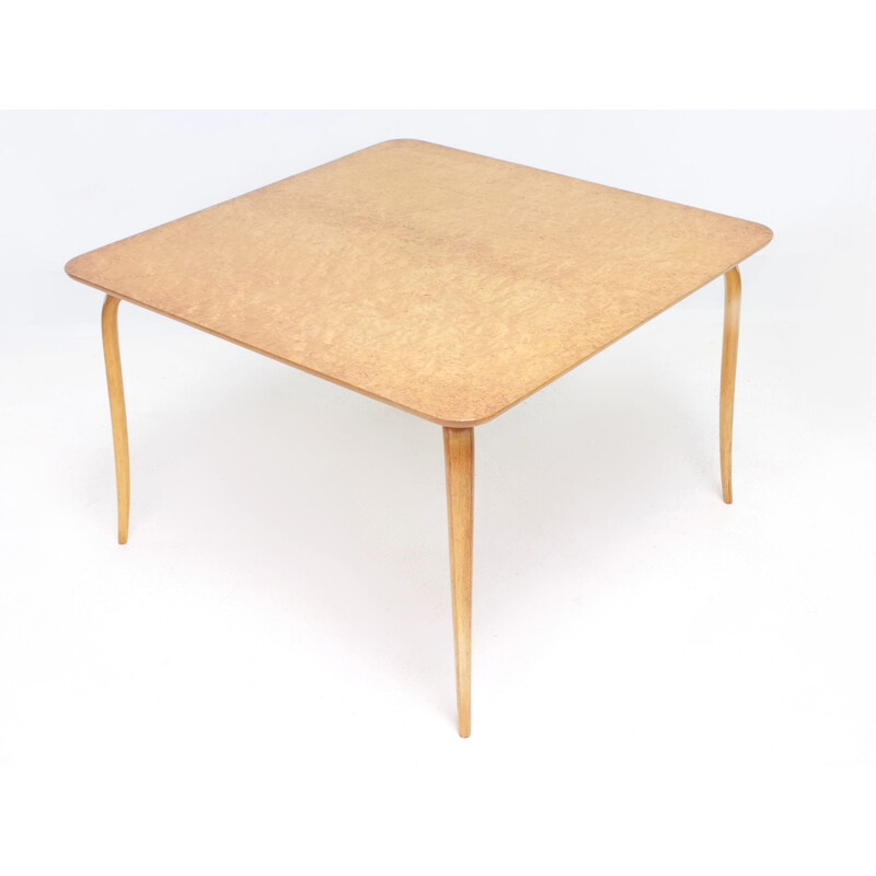 Mesa de centro vintage Annika en arce ojo de perdiz por Bruno Mathsson para Karl Mathsson, Suecia 1960