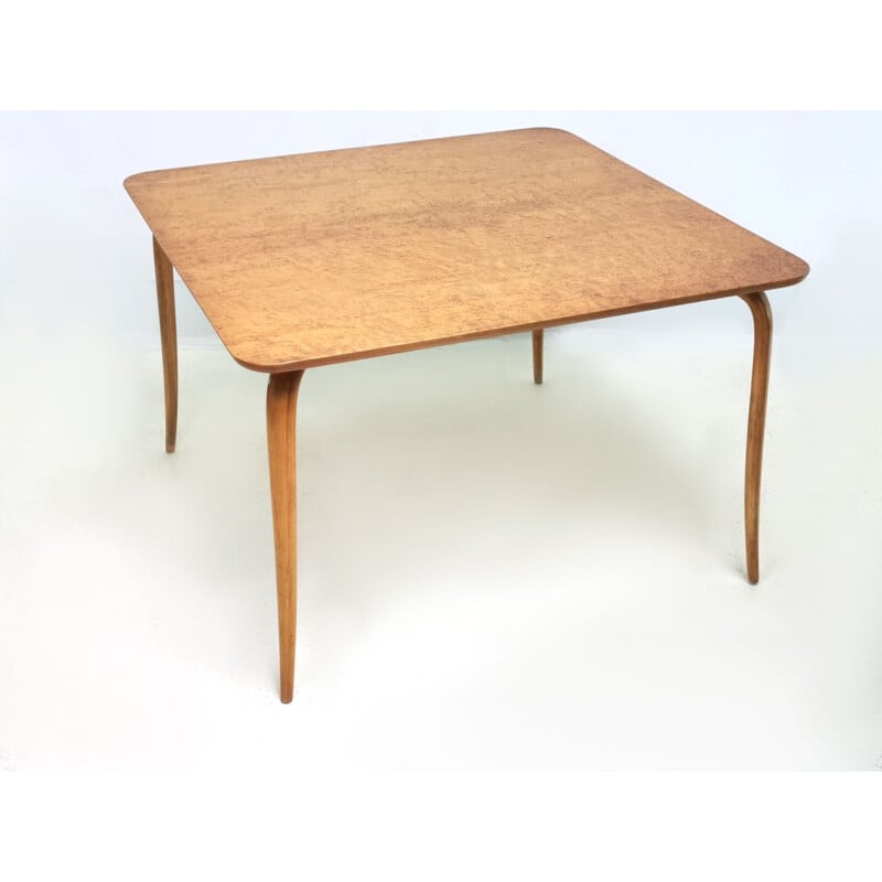 Tavolino vintage Annika in acero birdseye di Bruno Mathsson per Karl Mathsson, Svezia 1960