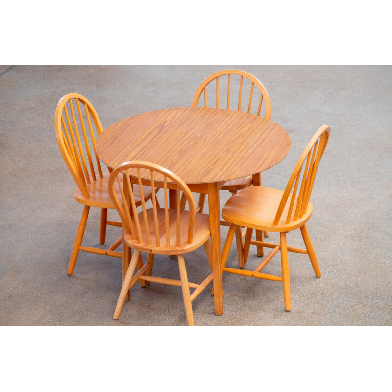 Scandinavian vintage teak and formica table, 1960s