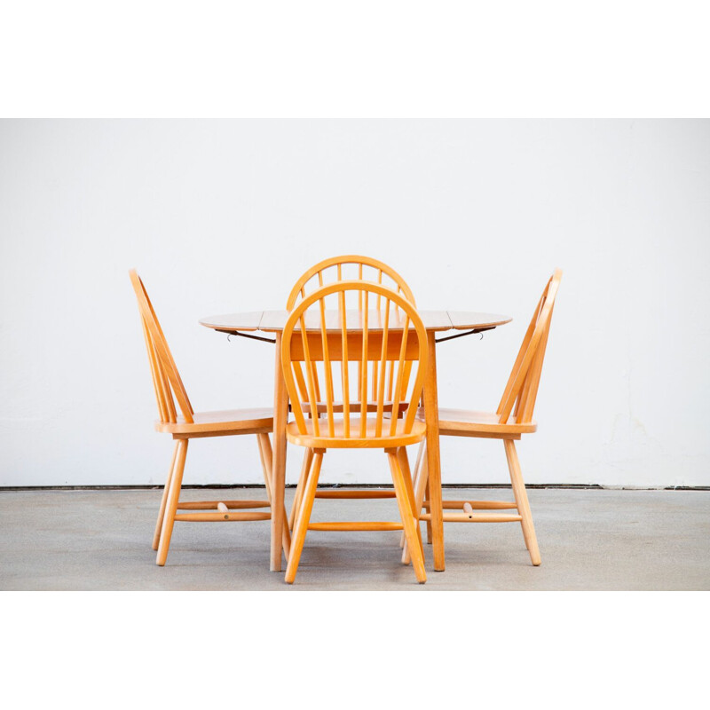 Scandinavian vintage teak and formica table, 1960s