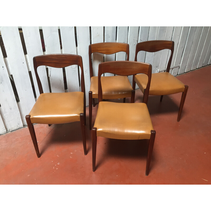 4 vintage rosewood chairs by Niels Otto Moller, circa 1950