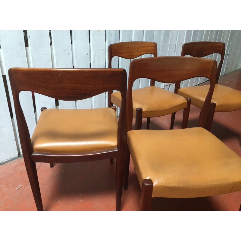 4 chaises vintage en palissandre par Niels Otto Moller, circa 1950