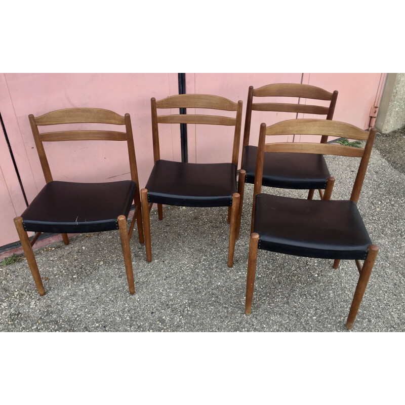 4 chaises vintage de Carl Ekstrom Pour Johanson & Soner, 1960