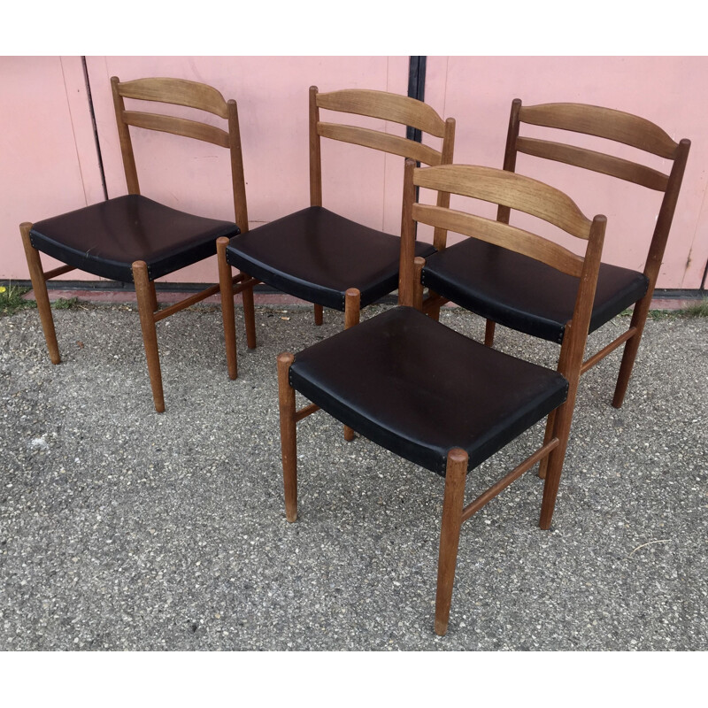 4 chaises vintage de Carl Ekstrom Pour Johanson & Soner, 1960