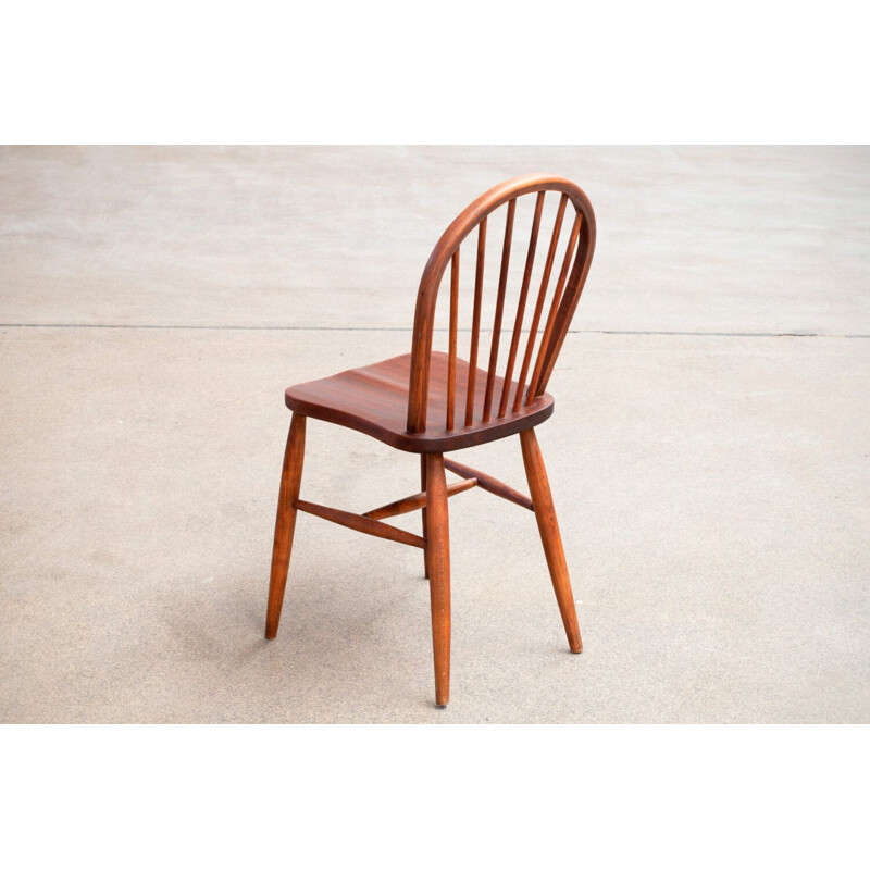 Série de 4 chaises scandinaves vintage à dossier baton, 1960