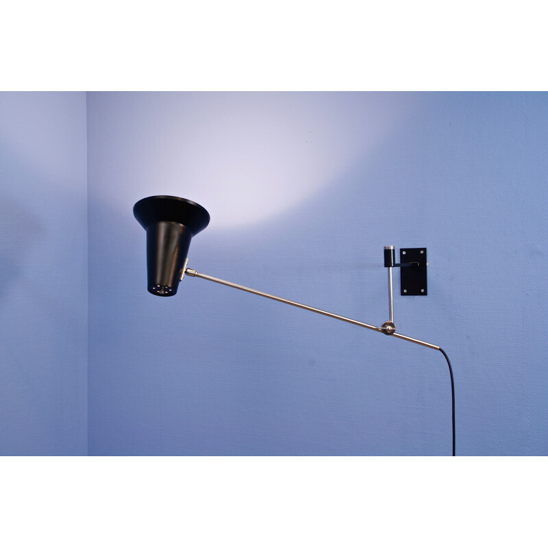 Mid century dutch wall lamp by Willem Hagoort for HagoortLlighting, 1960s