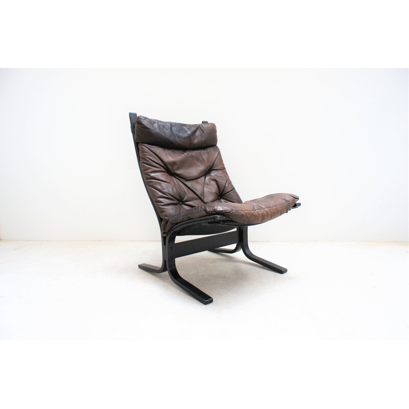 Cadeira de sesta em couro Vintage por Ingmar Relling para Westnofa, 1970