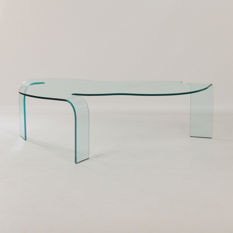 Table basse vintage en verre par Hans von Klier pour Fiam, Italie 1990