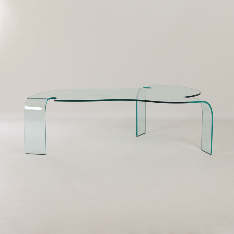 Mesa de centro de cristal vintage de Hans von Klier para Fiam, Italia 1990