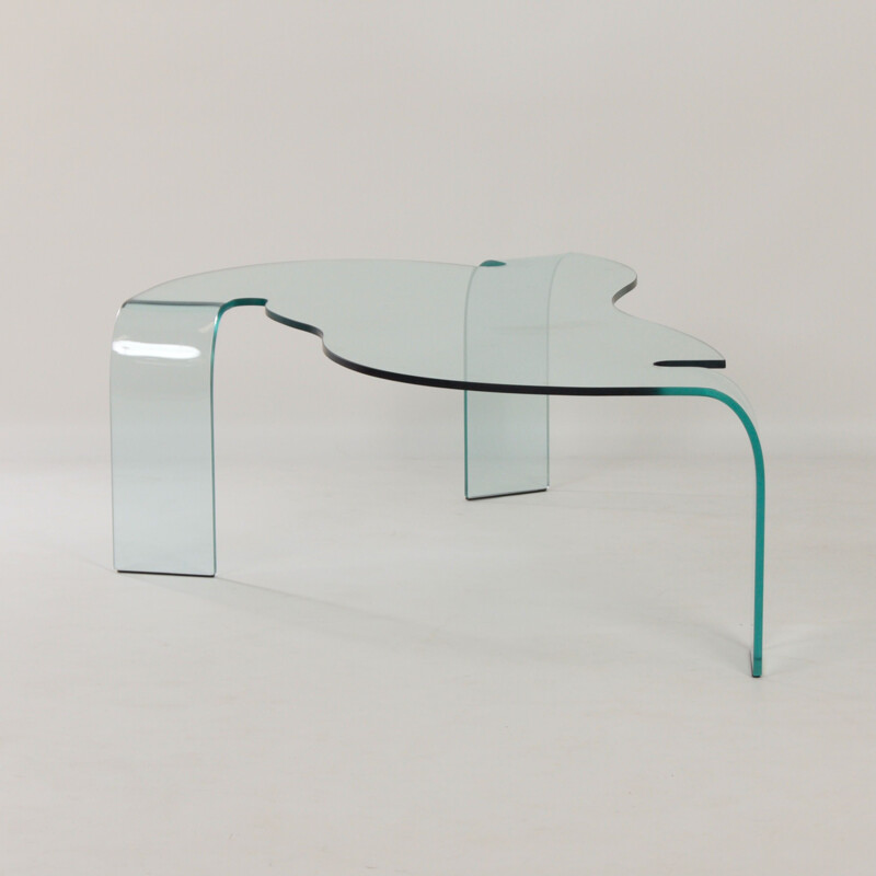 Vintage glass coffee table by Hans von Klier for Fiam, Italy 1990