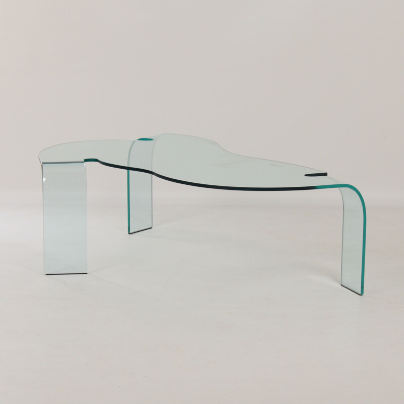 Mesa de centro de cristal vintage de Hans von Klier para Fiam, Italia 1990