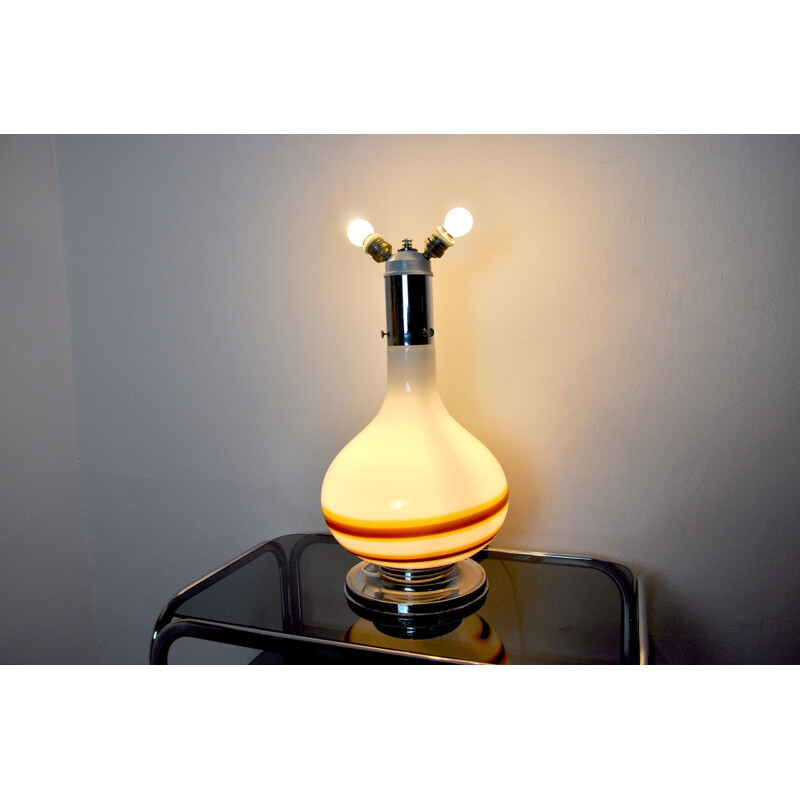 Lampe bicolore vintage par Murano Mazzega, Italie 1970