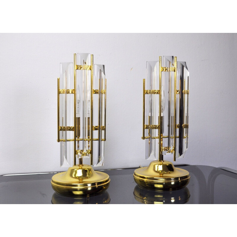 Vintage pair of Venini lamps, Italy, 1970