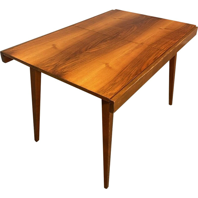 Vintage Tatra Czec walnootfineer uittrekbare tafel, 1960