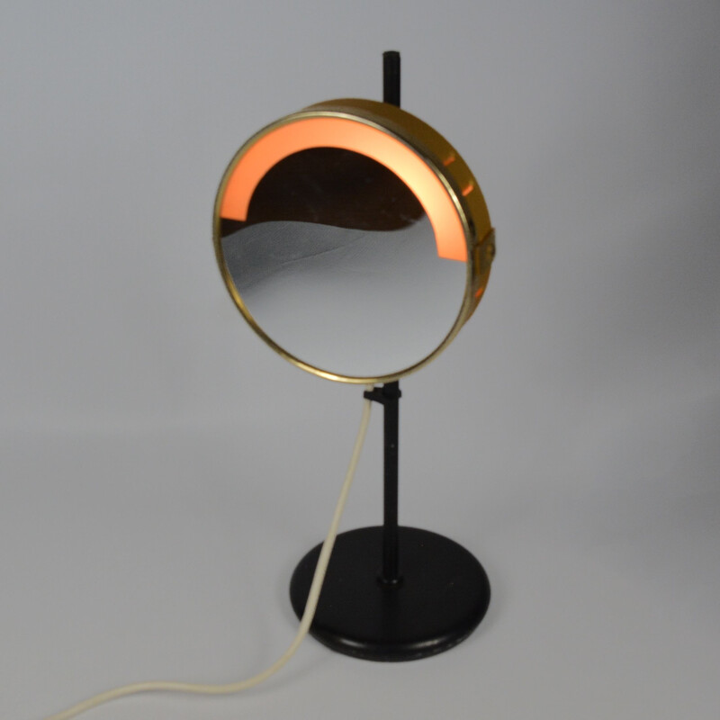 Vintage lighted mirror, Denmark 1970