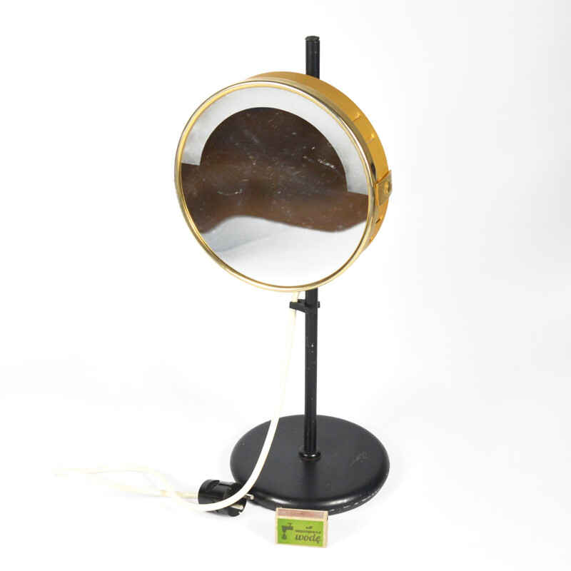 Vintage lighted mirror, Denmark 1970