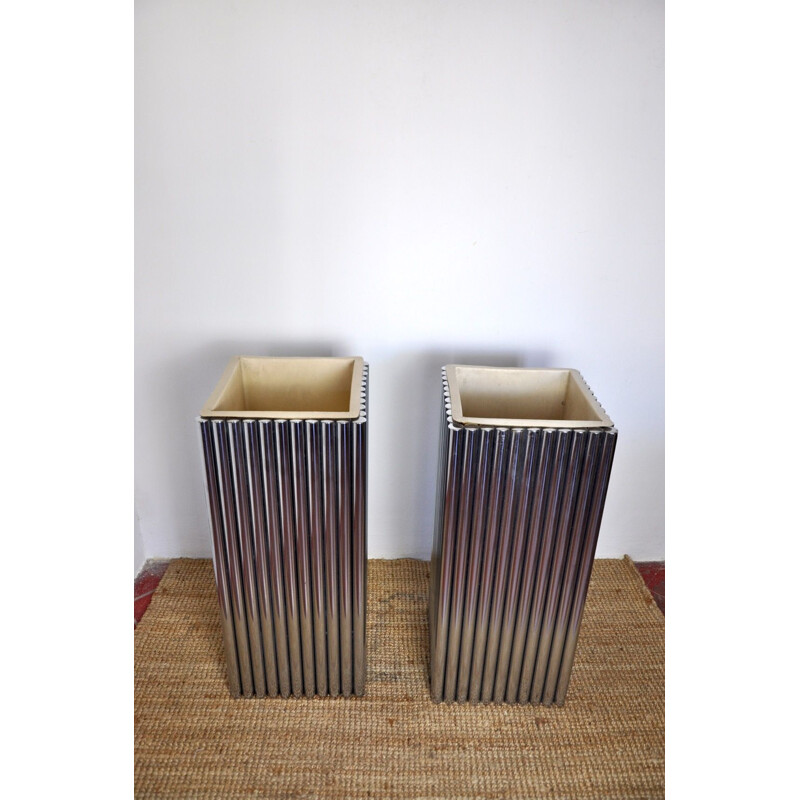 Pair of vintage pots "hollywood regency", Italy 1970