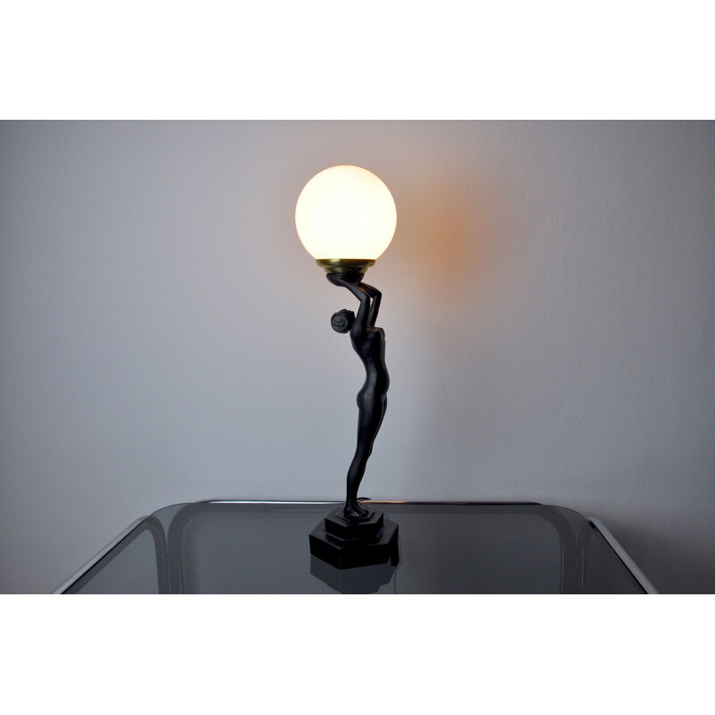 Mid century ball woman lamp by Onices Eth, 1980s