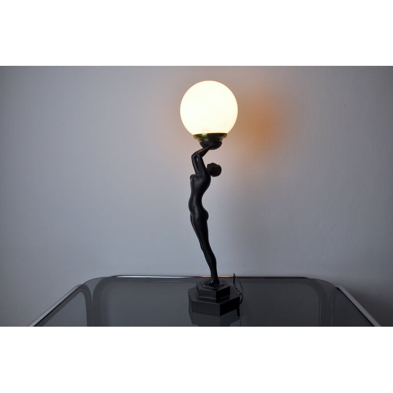 Mid century ball woman lamp by Onices Eth, 1980s