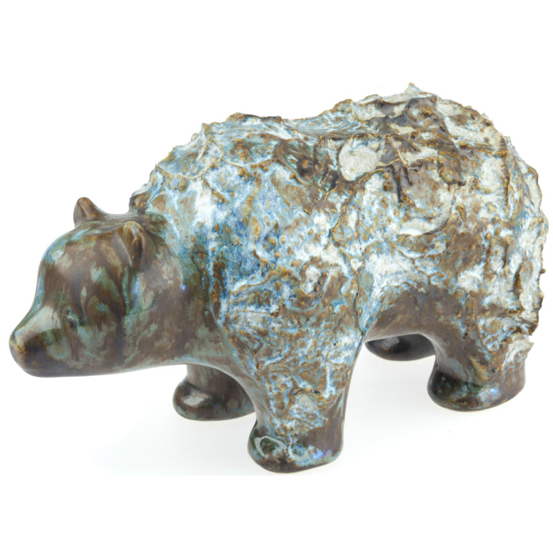 Brown ceramic Ego Stengods polar bear - 1960s