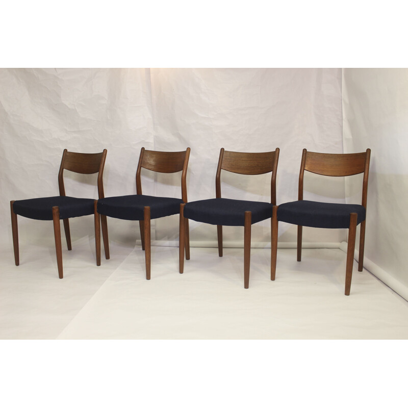 Suite de 4 chaises vintage en teck par Cees Braakman pour Pastoe, 1960