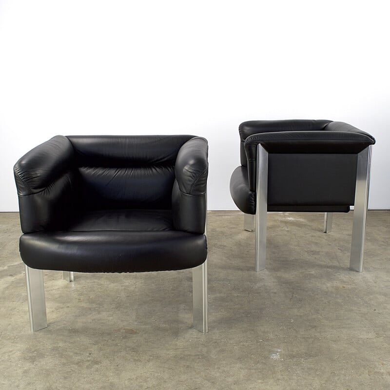 Pair of Poltrona Frau SC20 armchairs, Marco ZANUSO - 1970s