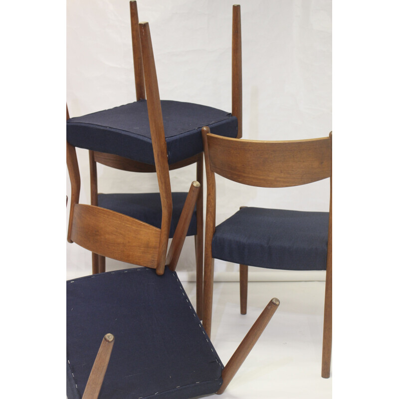Suite de 4 chaises vintage en teck par Cees Braakman pour Pastoe, 1960