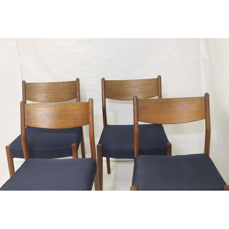 Set of 4 mid century teak chairs by Cees Braakman for Pastoe, 1960s