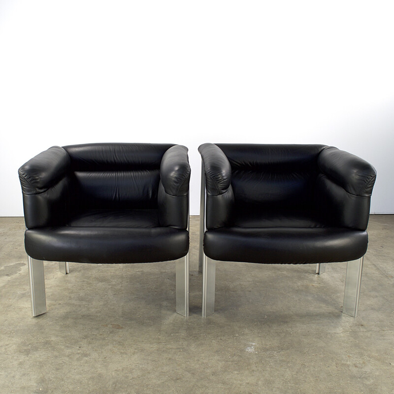 Pair of Poltrona Frau SC20 armchairs, Marco ZANUSO - 1970s