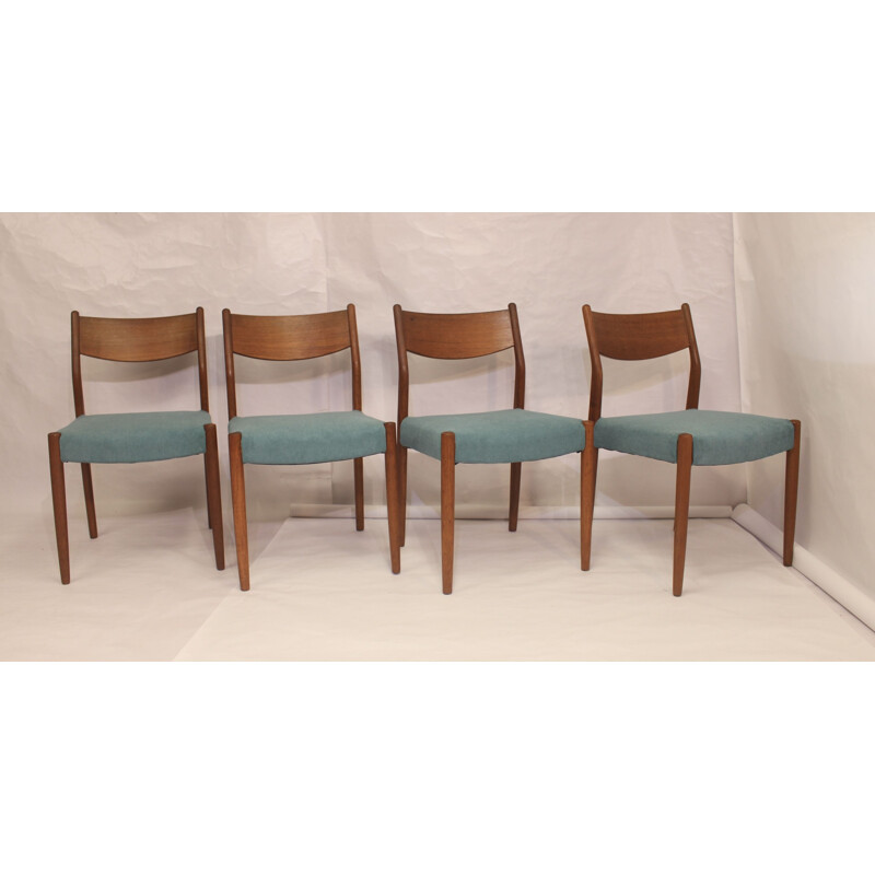 4 chaises vintage en teck par Cees Braakman pour Pastoe, 1960