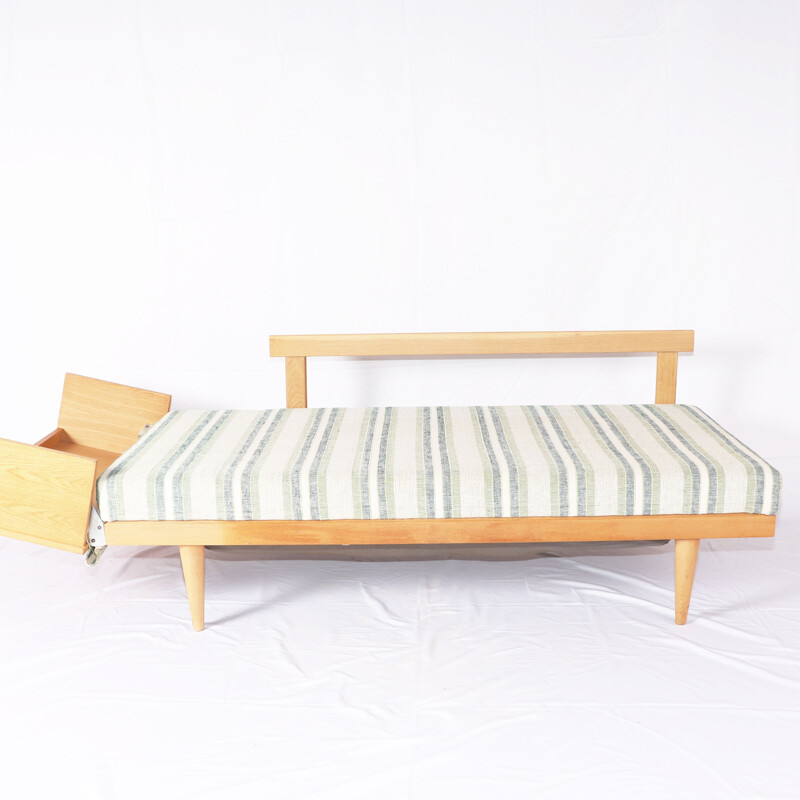 Mid century oak daybed sofa by Ingmar Relling and Haldor Vik for Ekornes Fabrik