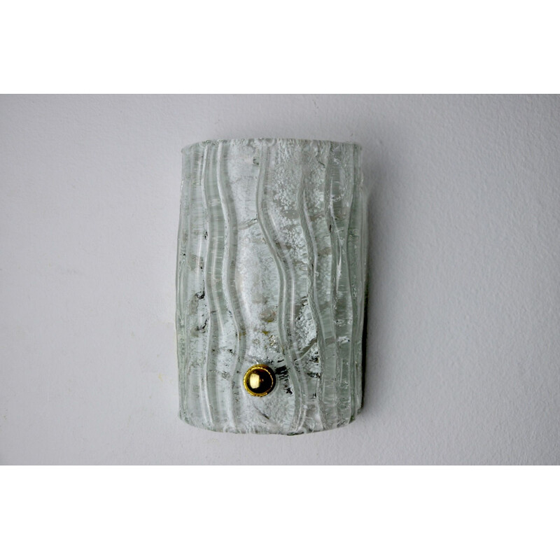 Vintage Murano frosted wall lamp, Italy 1970s