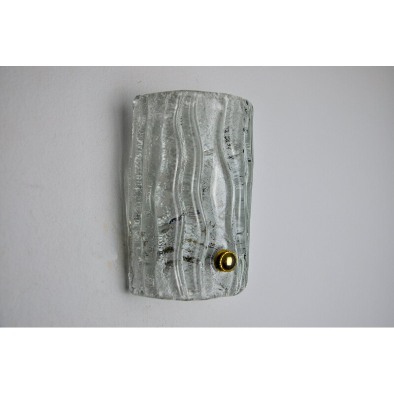 Vintage Murano frosted wall lamp, Italy 1970s