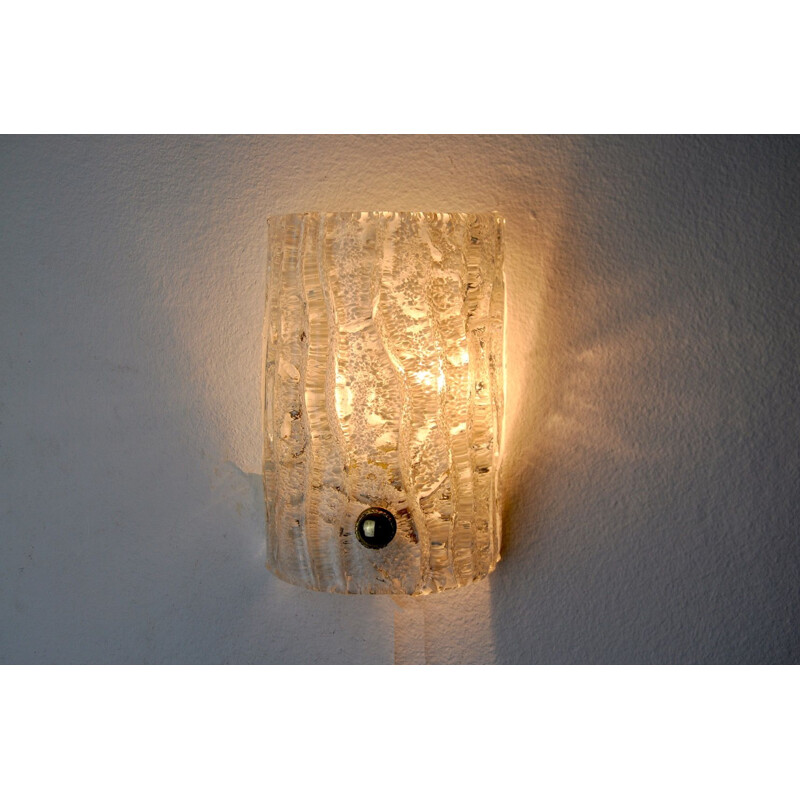 Vintage Murano frosted wall lamp, Italy 1970s