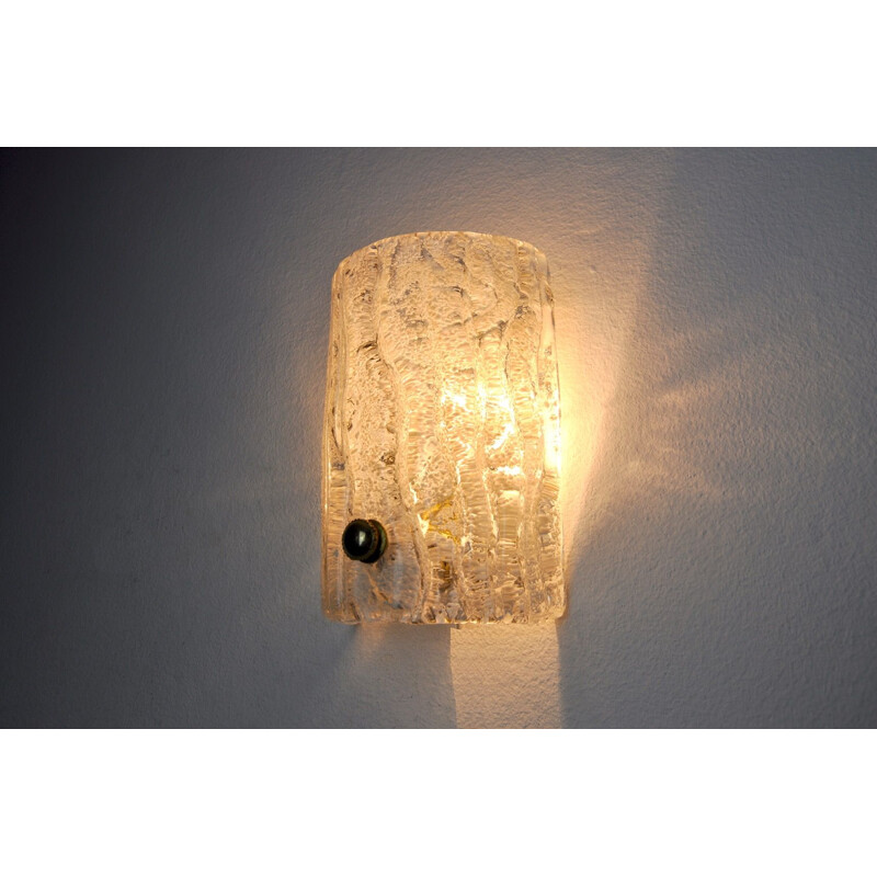 Vintage Murano frosted wall lamp, Italy 1970s