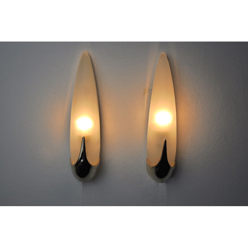 Pair of mid century sconces Idearte, Spain 1980s