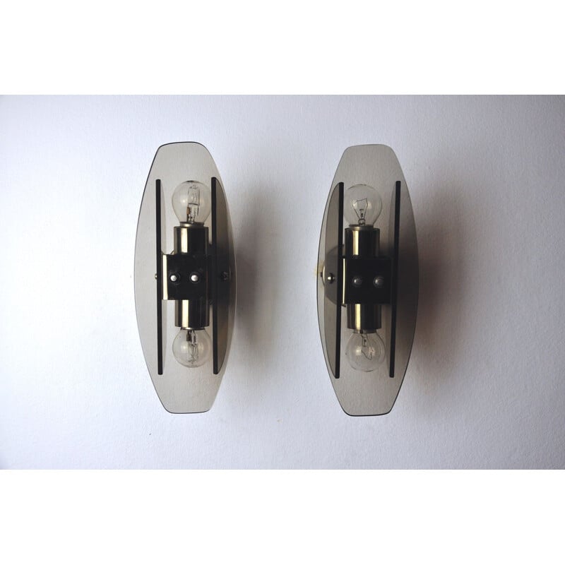 Pair of mid century Veca sconces in Murano glass, Italy 1970s