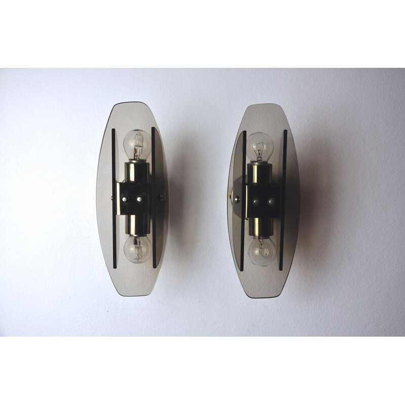 Pair of mid century Veca sconces in Murano glass, Italy 1970s