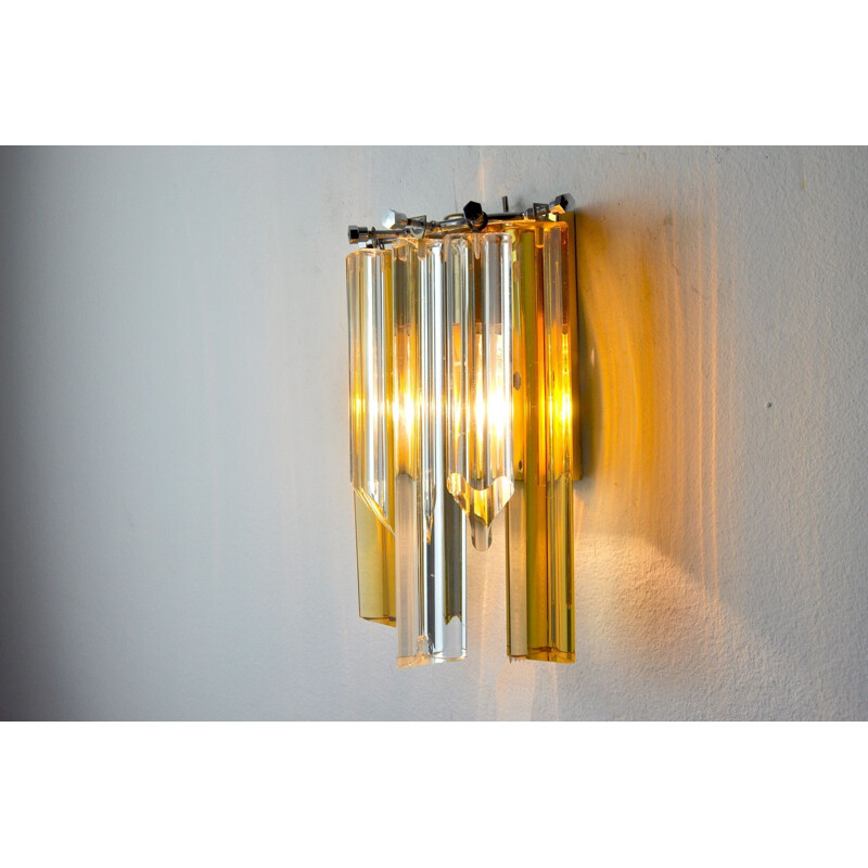 Mid century Venini two-tone wall lamp, Italy 1970s